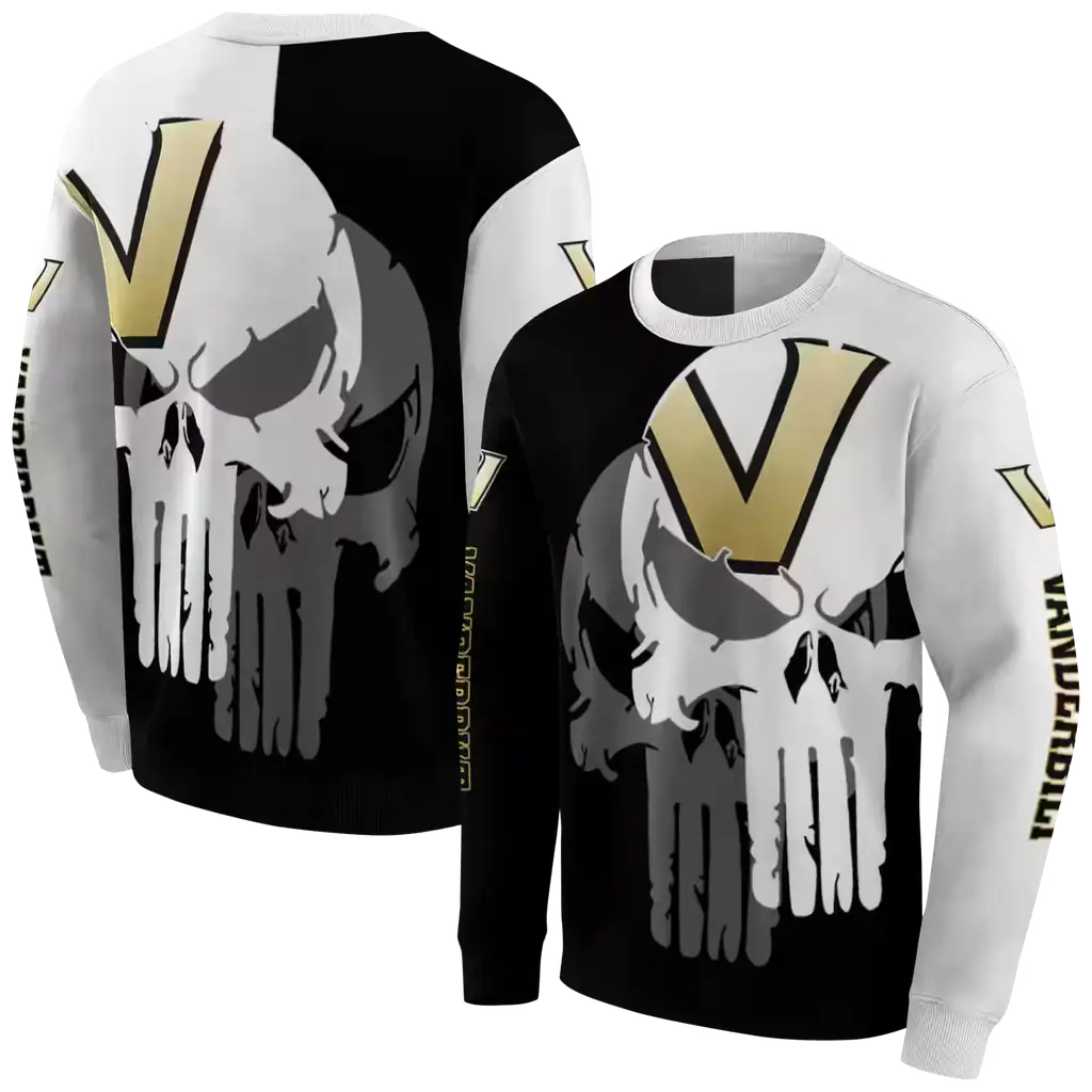 vanderbilt commodores graphic punisher black white hoodie premium grade vanderbilt commodores graphic punisher black white hoodie premium grade