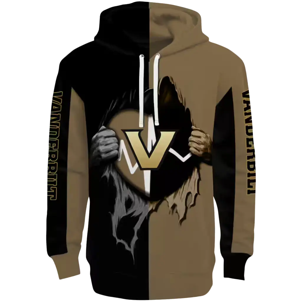 vanderbilt commodores heartbeat graphic black hoodie best selling vanderbilt commodores heartbeat graphic black hoodie best selling