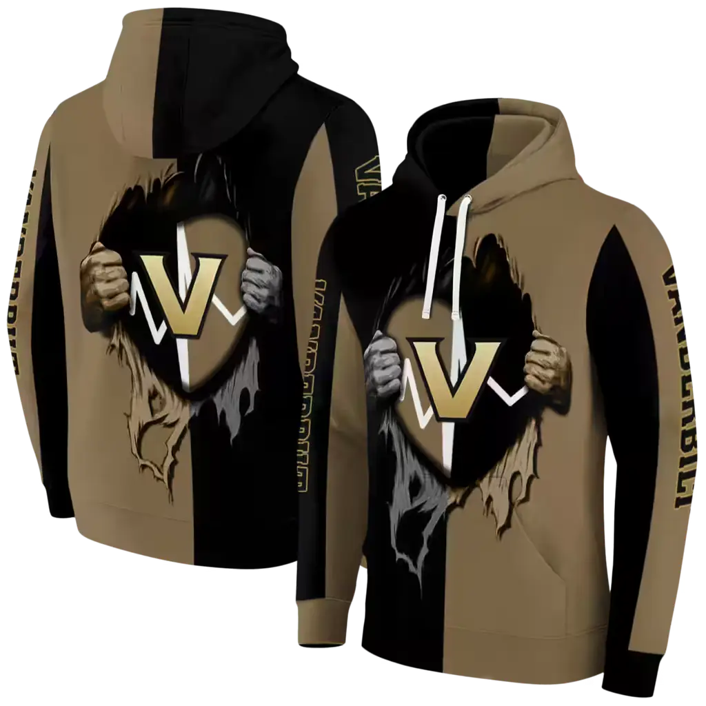vanderbilt commodores heartbeat graphic black hoodie fashion forward vanderbilt commodores heartbeat graphic black hoodie fashion forward