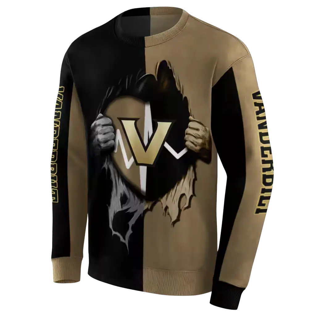 vanderbilt commodores heartbeat graphic black hoodie new arrival vanderbilt commodores heartbeat graphic black hoodie new arrival