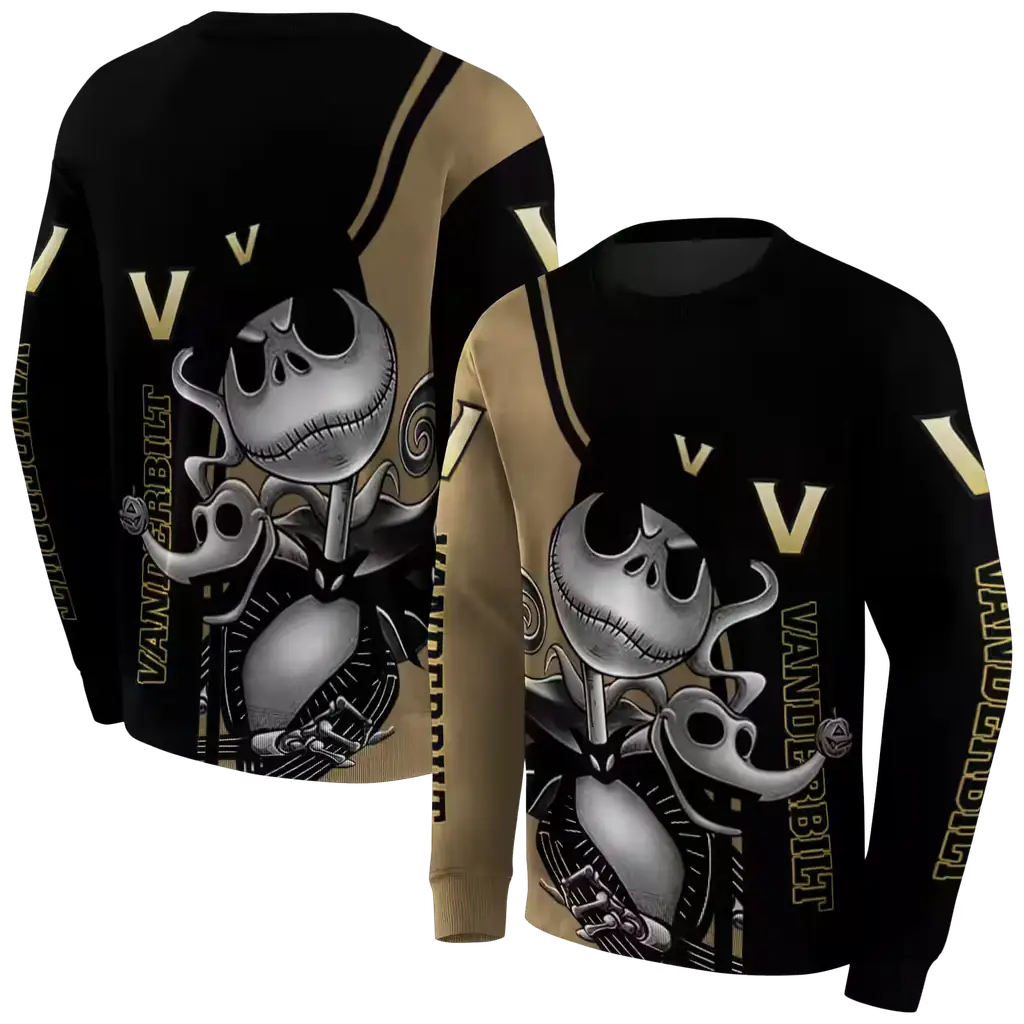 vanderbilt commodores jack skellington black hoodie premium grade vanderbilt commodores jack skellington black hoodie premium grade