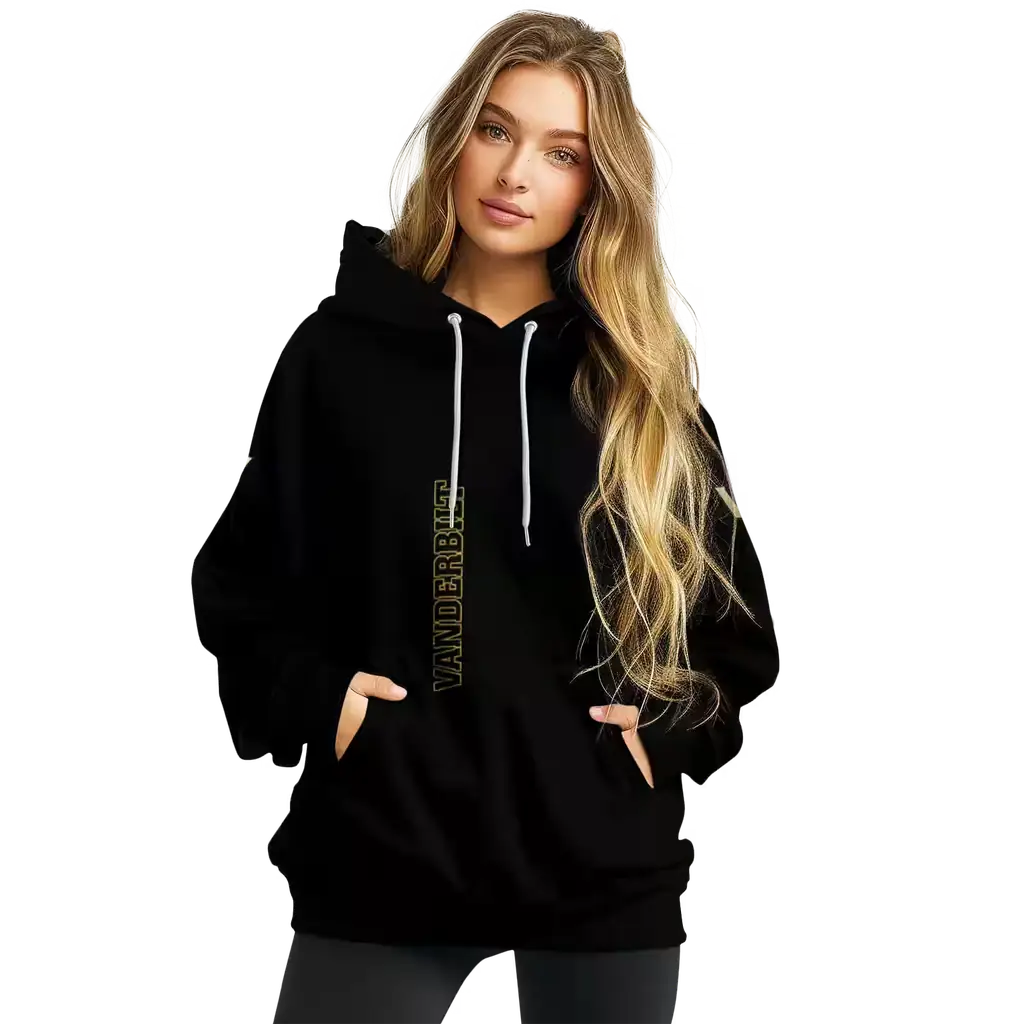 vanderbilt commodores monogram pattern black hoodie high quality vanderbilt commodores monogram pattern black hoodie high quality