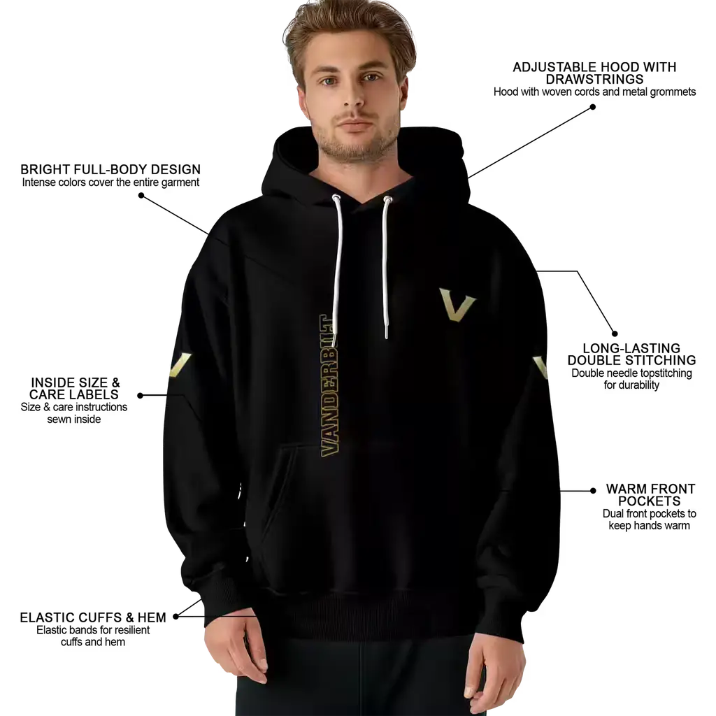 vanderbilt commodores monogram pattern black hoodie latest model vanderbilt commodores monogram pattern black hoodie latest model