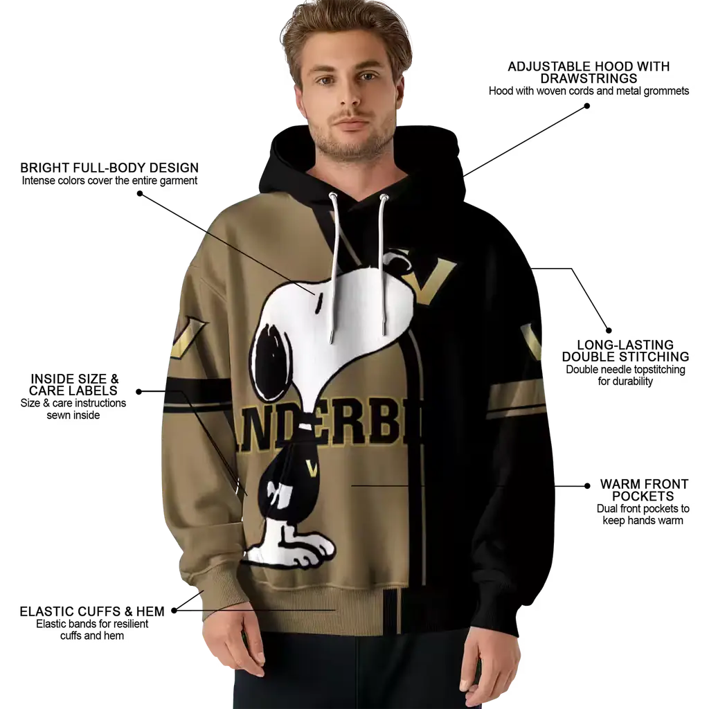vanderbilt commodores playful snoopy black hoodie latest model vanderbilt commodores playful snoopy black hoodie latest model