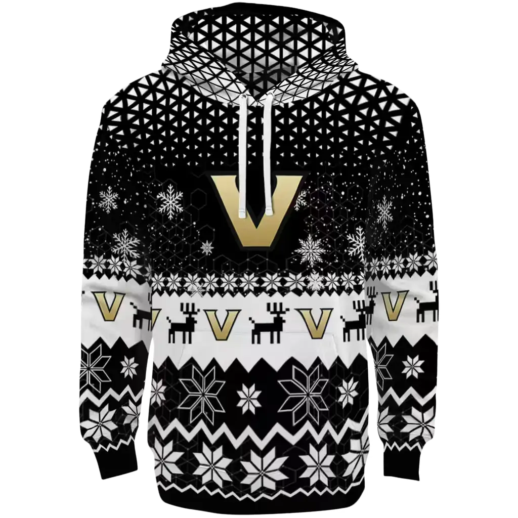 vanderbilt commodores reindeer motif black hoodie best selling vanderbilt commodores reindeer motif black hoodie best selling