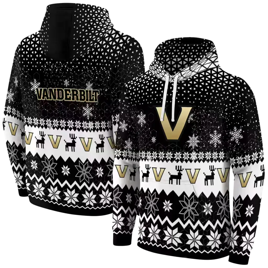 vanderbilt commodores reindeer motif black hoodie fashion forward vanderbilt commodores reindeer motif black hoodie fashion forward