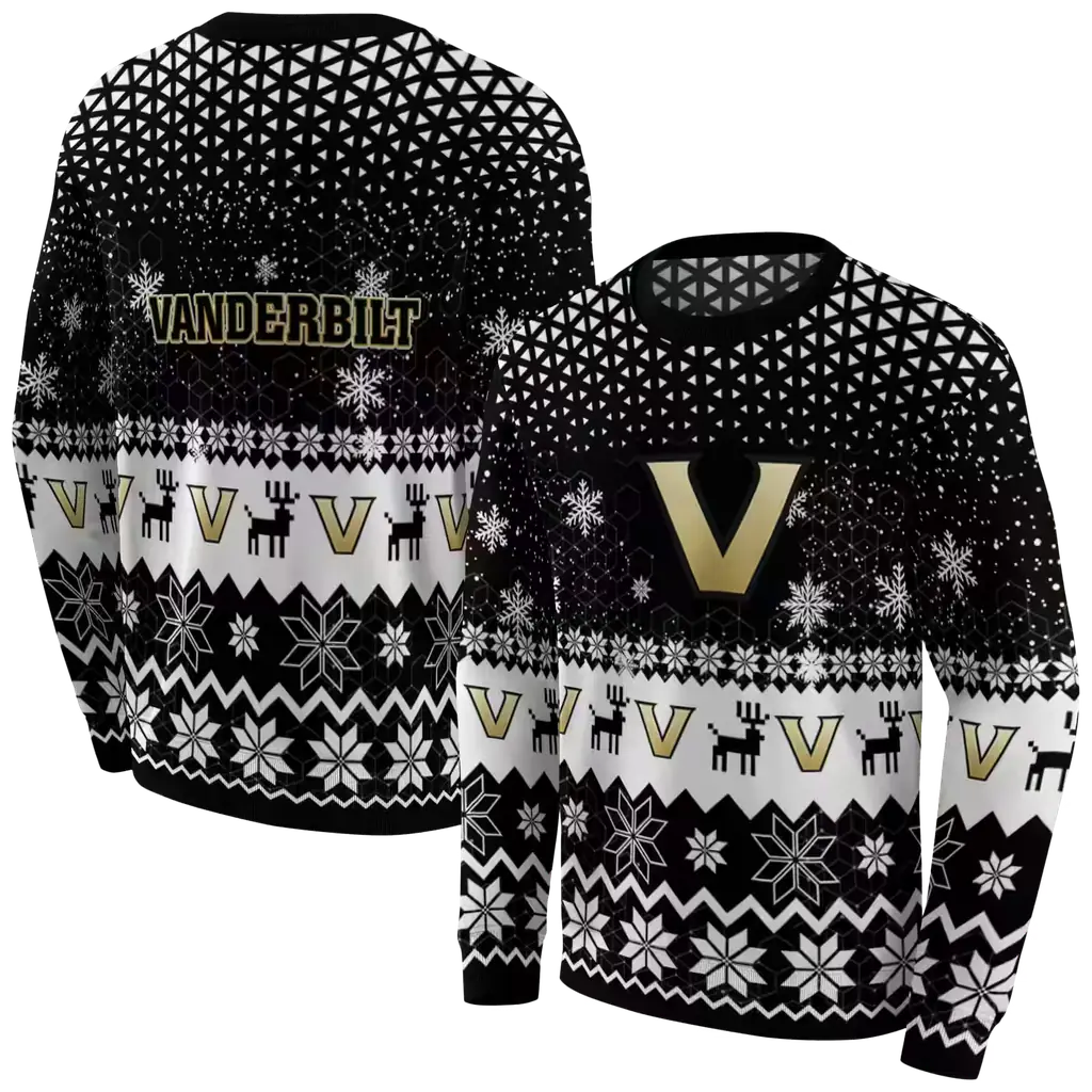 vanderbilt commodores reindeer motif black hoodie premium grade vanderbilt commodores reindeer motif black hoodie premium grade
