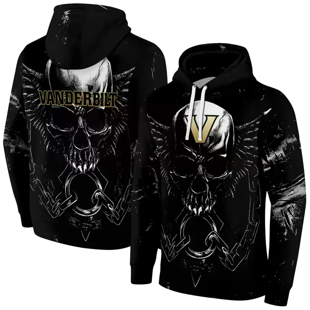 vanderbilt commodores skull artwork black hoodie fashion forward vanderbilt commodores skull artwork black hoodie fashion forward
