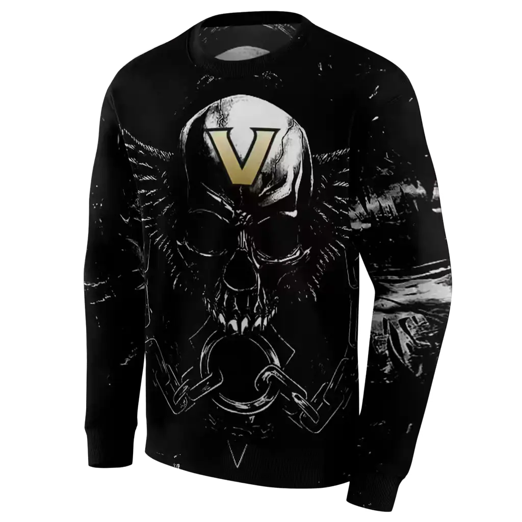 vanderbilt commodores skull artwork black hoodie new arrival vanderbilt commodores skull artwork black hoodie new arrival