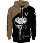 vanderbilt commodores skull punisher gold black hoodie best selling