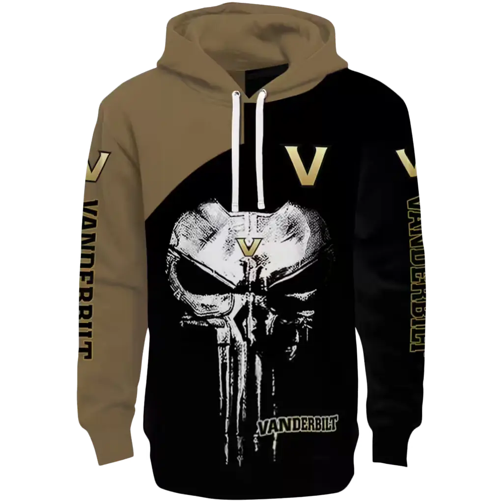 vanderbilt commodores skull punisher gold black hoodie best selling vanderbilt commodores skull punisher gold black hoodie best selling