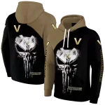 vanderbilt commodores skull punisher gold black hoodie best selling