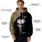 vanderbilt commodores skull punisher gold black hoodie best selling