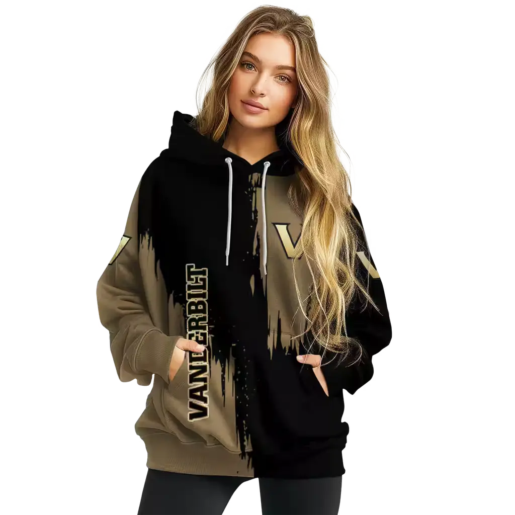 vanderbilt commodores splatter effect black hoodie high quality vanderbilt commodores splatter effect black hoodie high quality