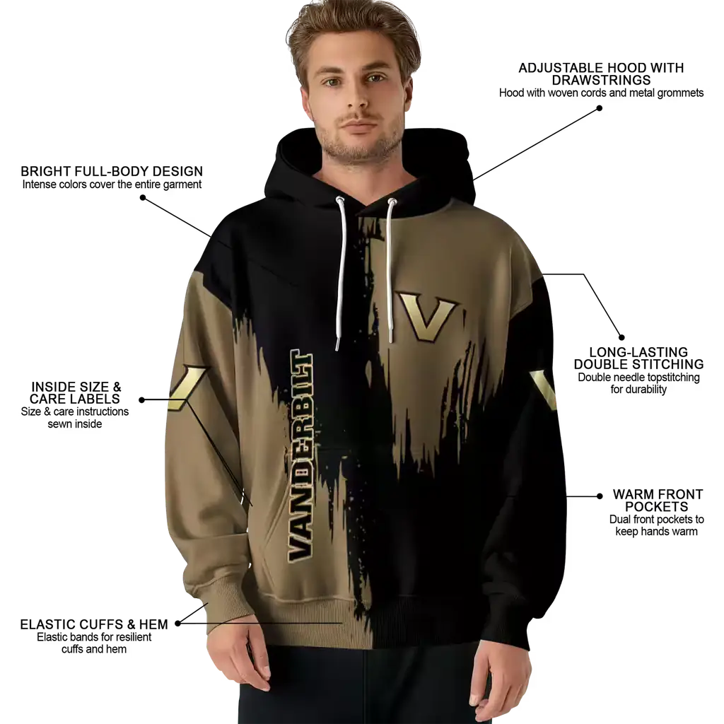vanderbilt commodores splatter effect black hoodie latest model vanderbilt commodores splatter effect black hoodie latest model