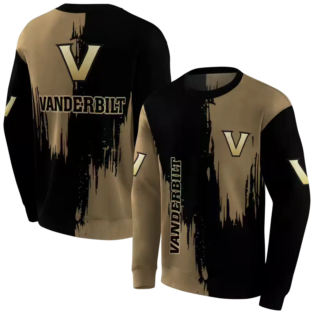 vanderbilt commodores splatter effect black hoodie premium grade vanderbilt commodores splatter effect black hoodie premium grade