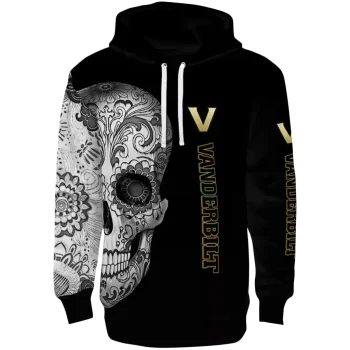 vanderbilt commodores sugar skull black hoodie best selling