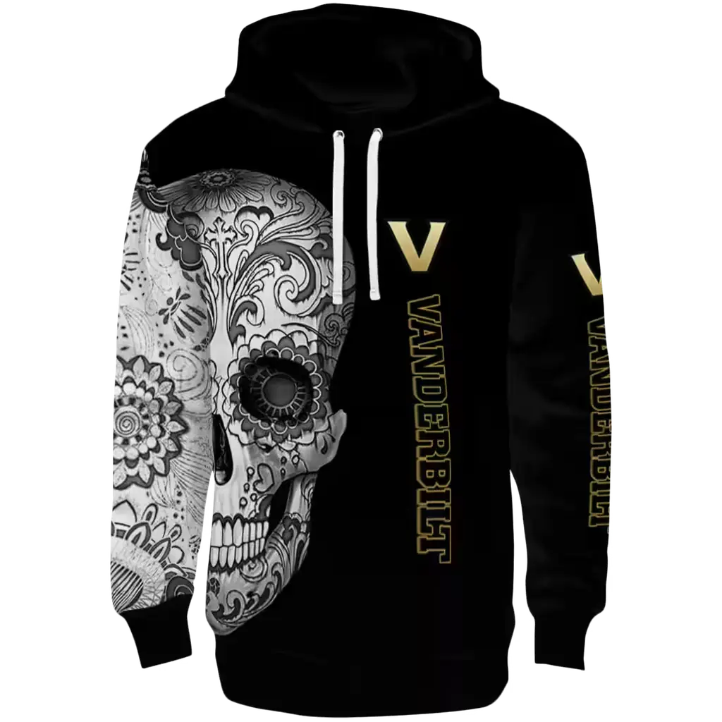 vanderbilt commodores sugar skull black hoodie best selling vanderbilt commodores sugar skull black hoodie best selling