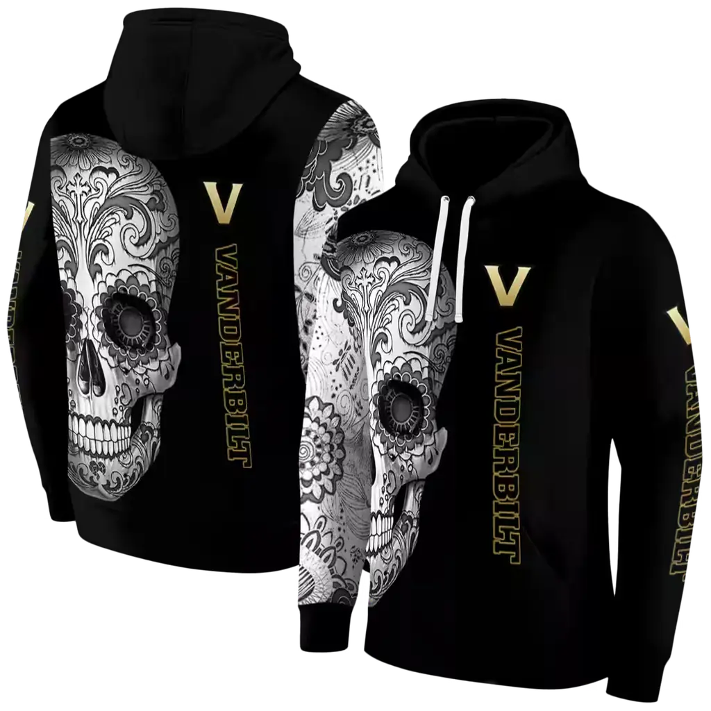 vanderbilt commodores sugar skull black hoodie fashion forward vanderbilt commodores sugar skull black hoodie fashion forward
