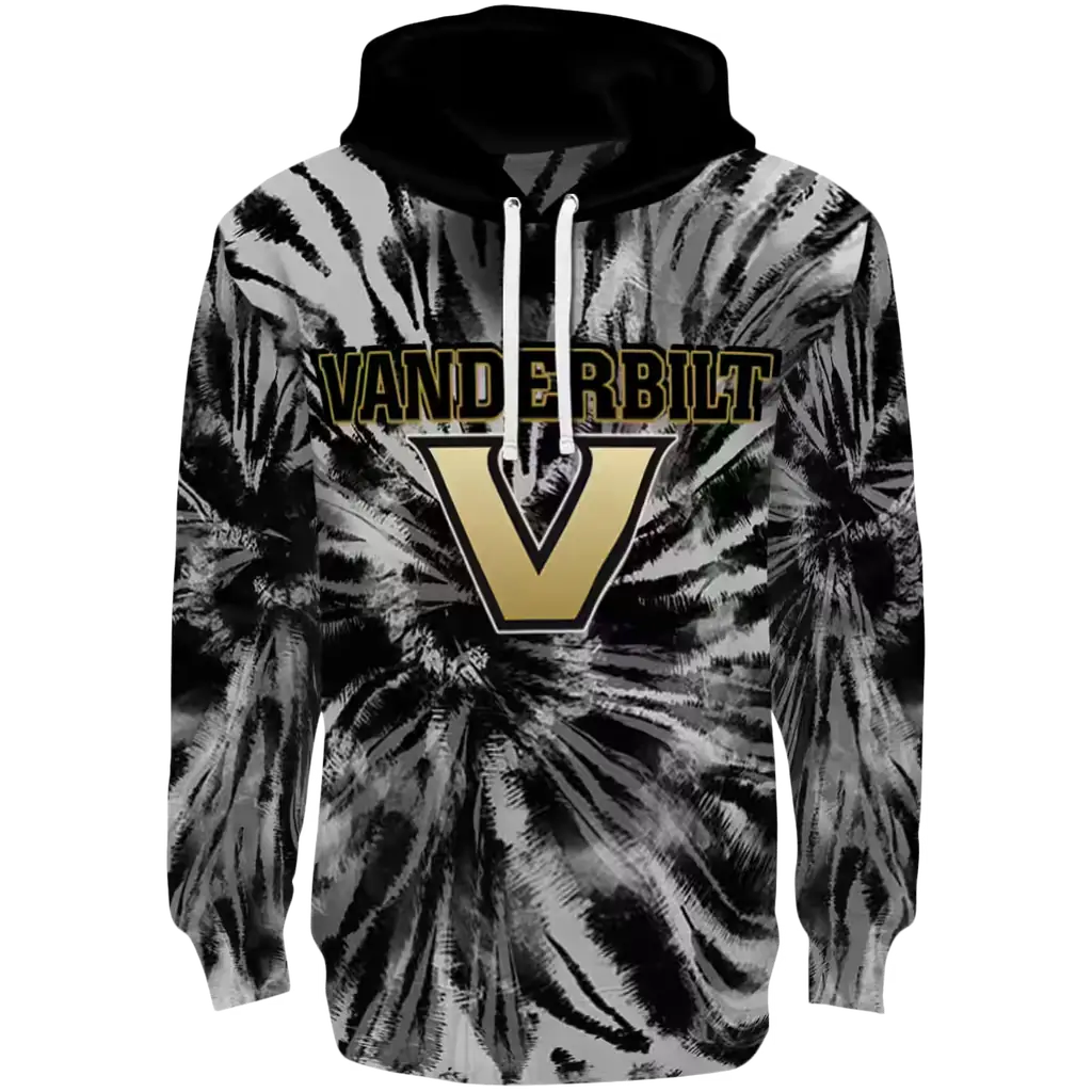 vanderbilt commodores tie dye pattern black hoodie best selling vanderbilt commodores tie dye pattern black hoodie best selling