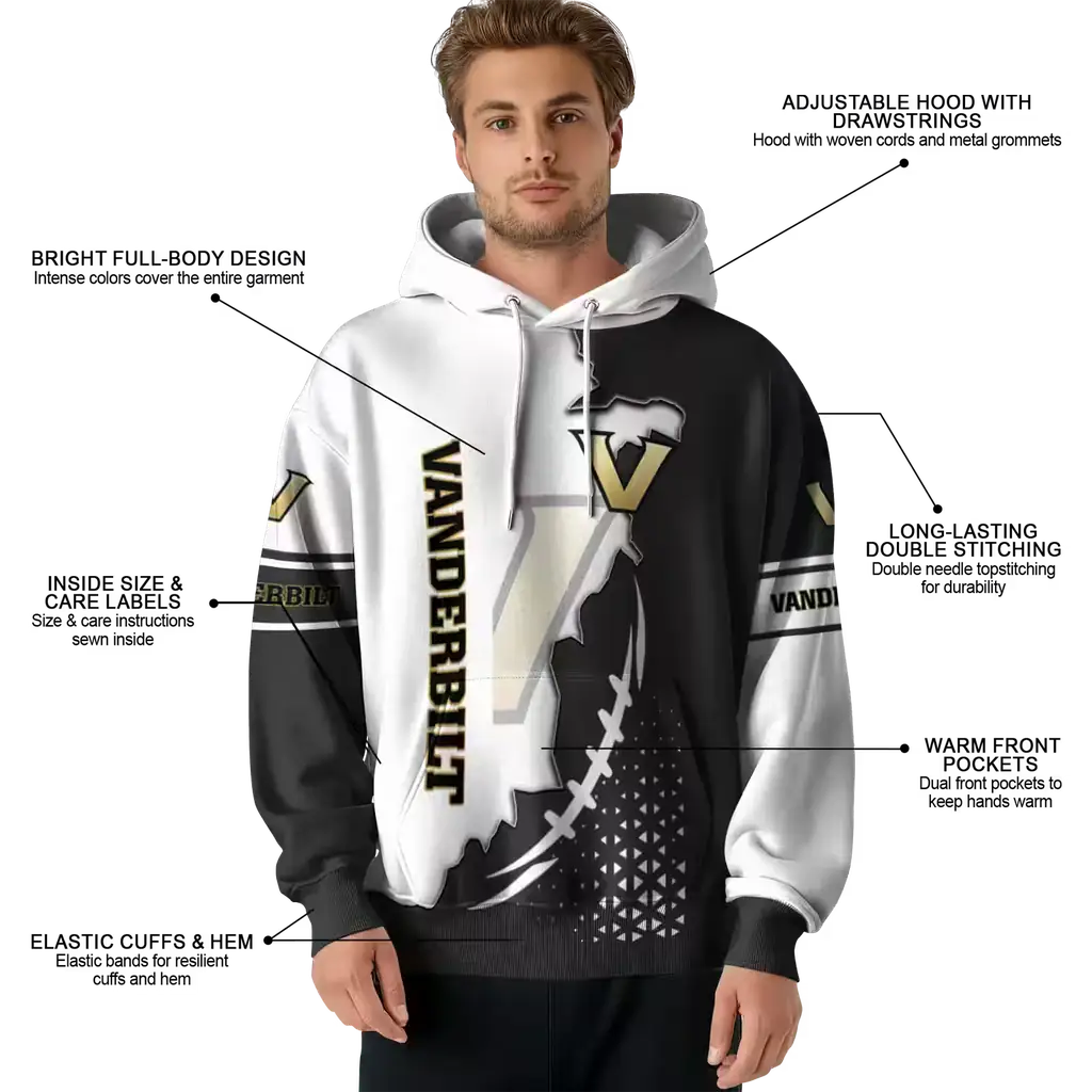 vanderbilt commodores triangular pattern black white hoodie latest model vanderbilt commodores triangular pattern black white hoodie latest model