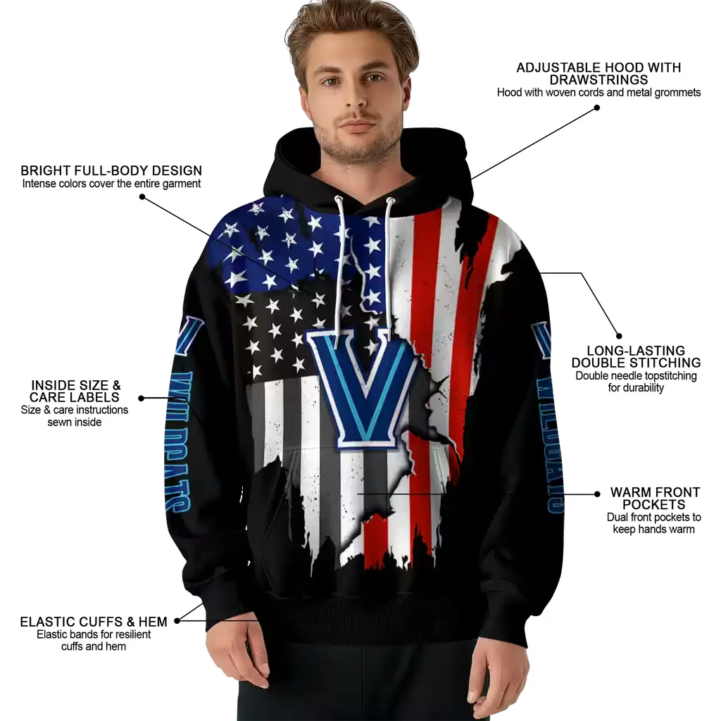 villanova wildcats american pride black hoodie latest model villanova wildcats american pride black hoodie latest model