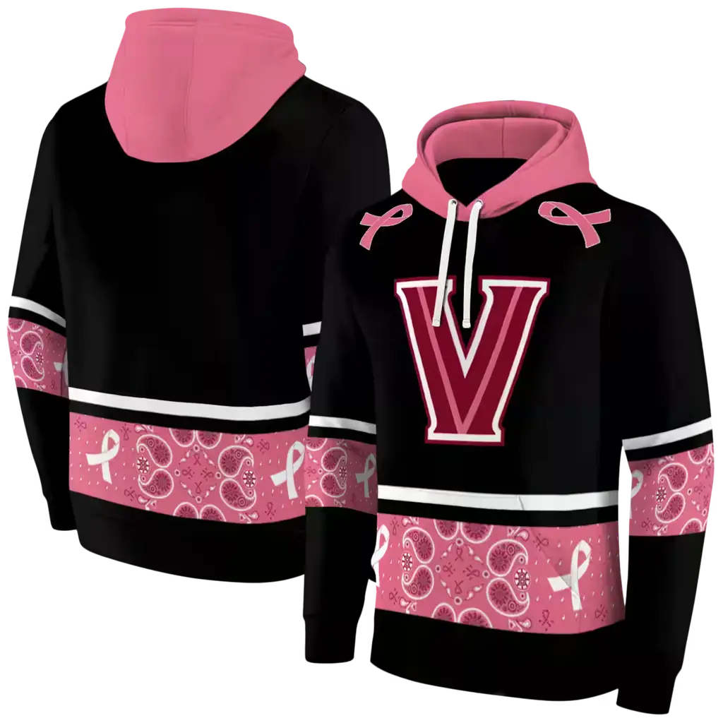 villanova wildcats awareness ribbon black pink hoodie fashion forward villanova wildcats awareness ribbon black pink hoodie fashion forward