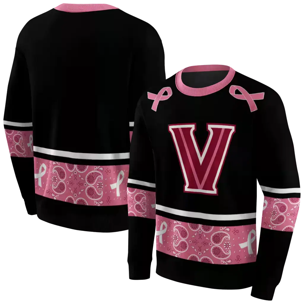 villanova wildcats awareness ribbon black pink hoodie premium grade villanova wildcats awareness ribbon black pink hoodie premium grade