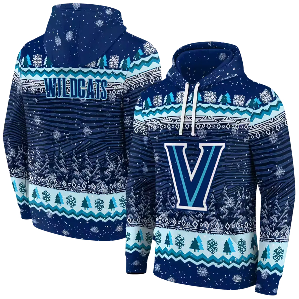 villanova wildcats christmas trees navy hoodie fashion forward villanova wildcats christmas trees navy hoodie fashion forward