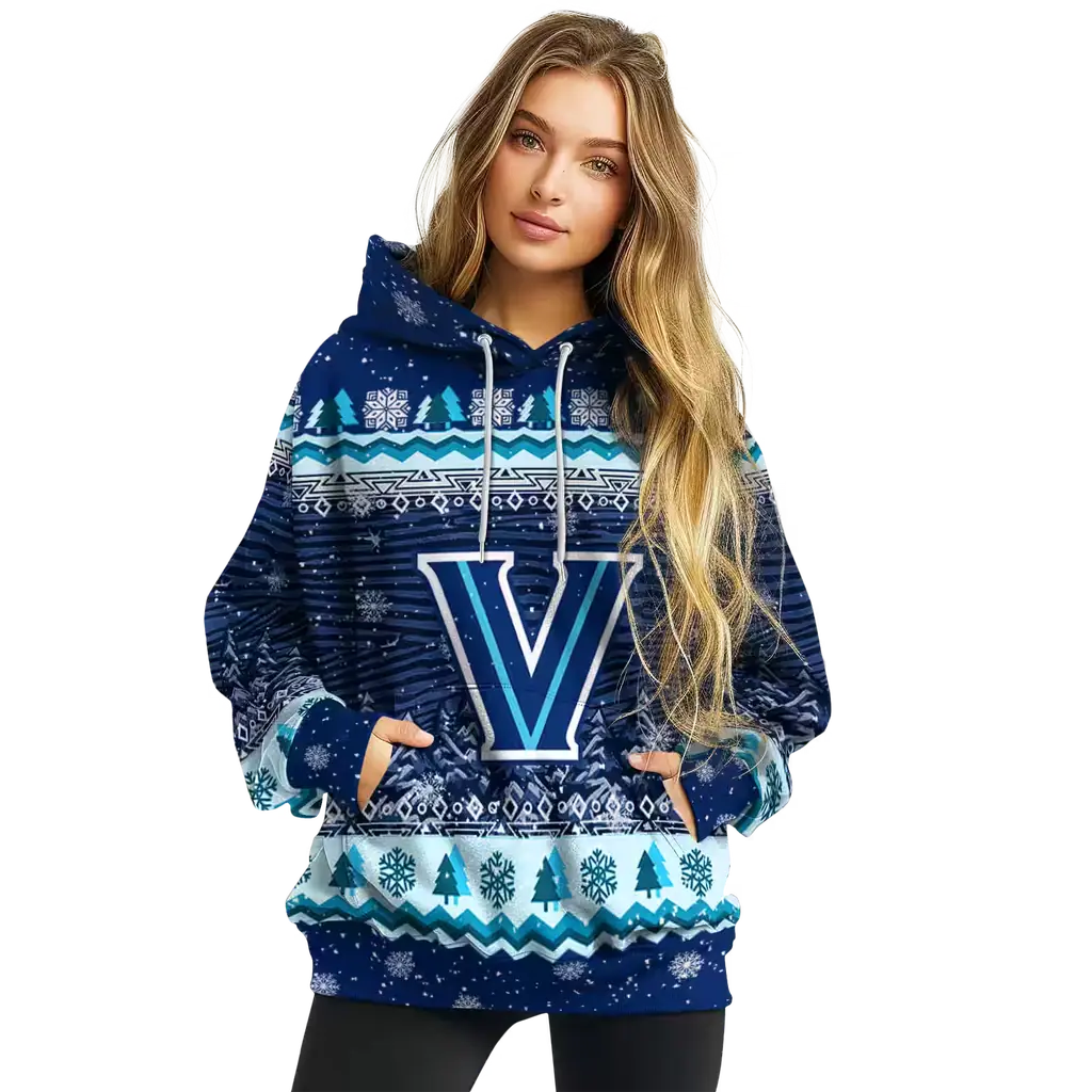 villanova wildcats christmas trees navy hoodie high quality villanova wildcats christmas trees navy hoodie high quality