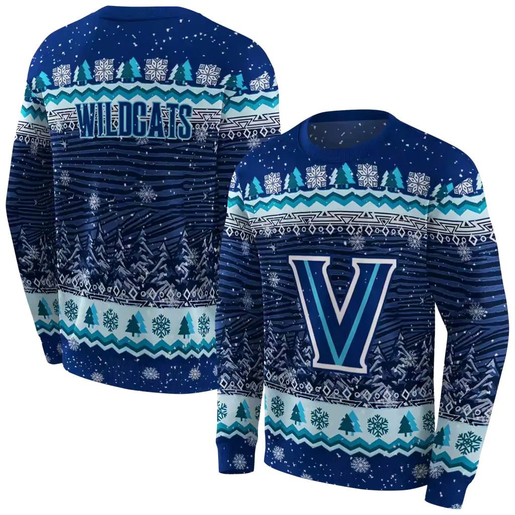 villanova wildcats christmas trees navy hoodie premium grade villanova wildcats christmas trees navy hoodie premium grade