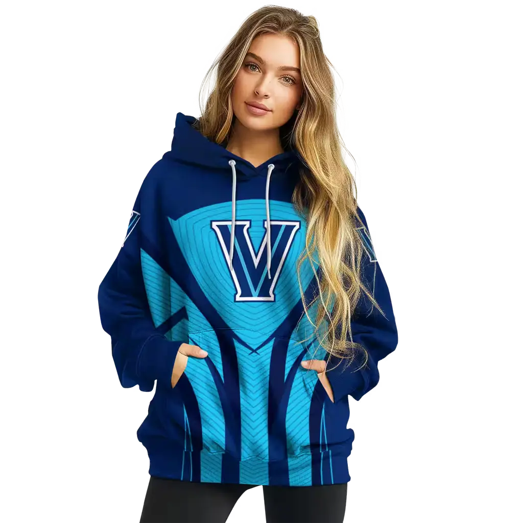 villanova wildcats concentric lines navy black hoodie high quality villanova wildcats concentric lines navy black hoodie high quality