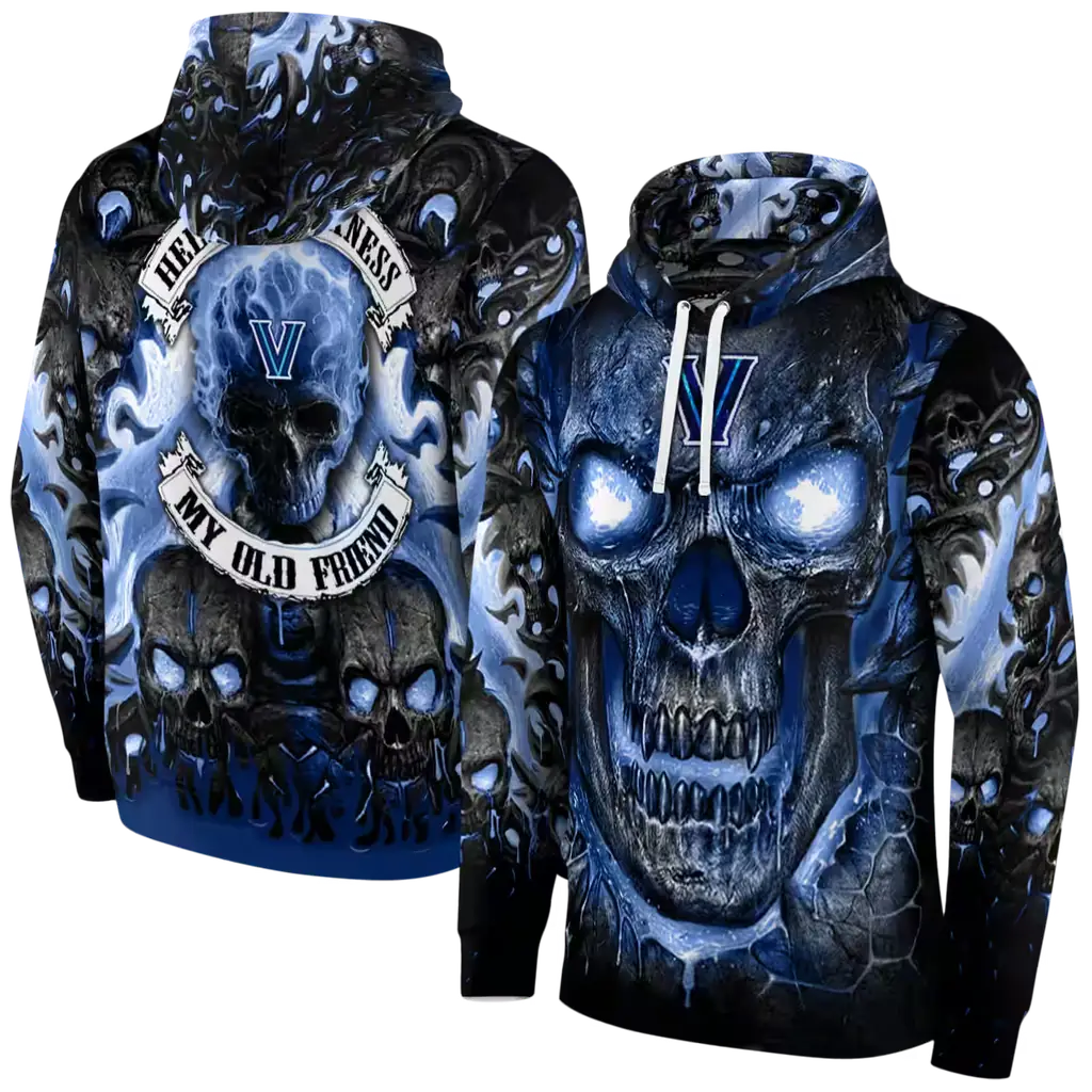 villanova wildcats demonic skull navy black hoodie fashion forward villanova wildcats demonic skull navy black hoodie fashion forward