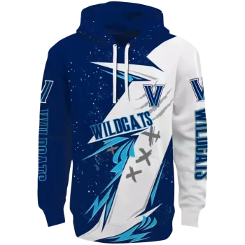 villanova wildcats dynamic slash navy white hoodie best selling