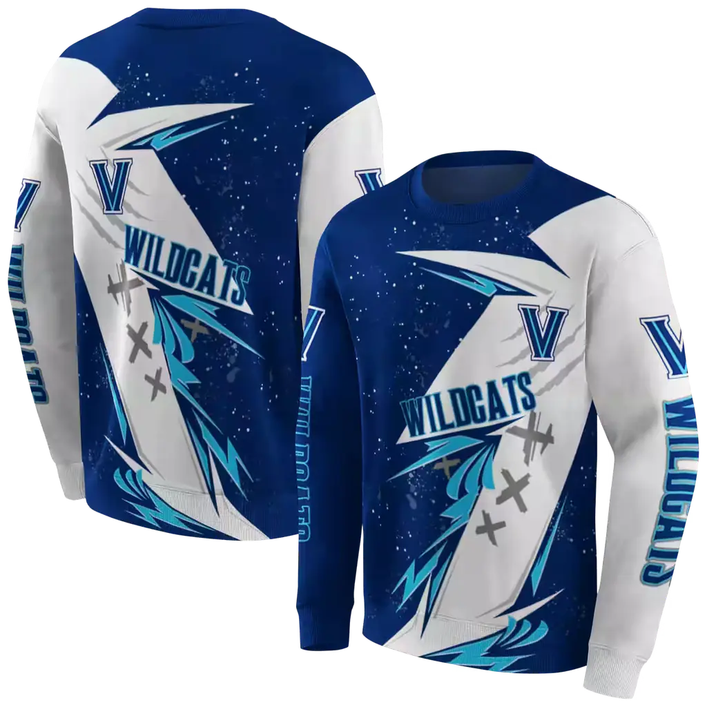 villanova wildcats dynamic slash navy white hoodie premium grade villanova wildcats dynamic slash navy white hoodie premium grade