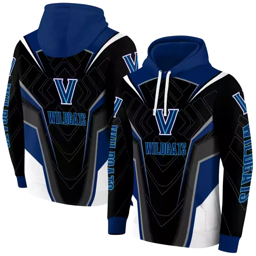 villanova wildcats futuristic pattern navy black hoodie fashion forward villanova wildcats futuristic pattern navy black hoodie fashion forward