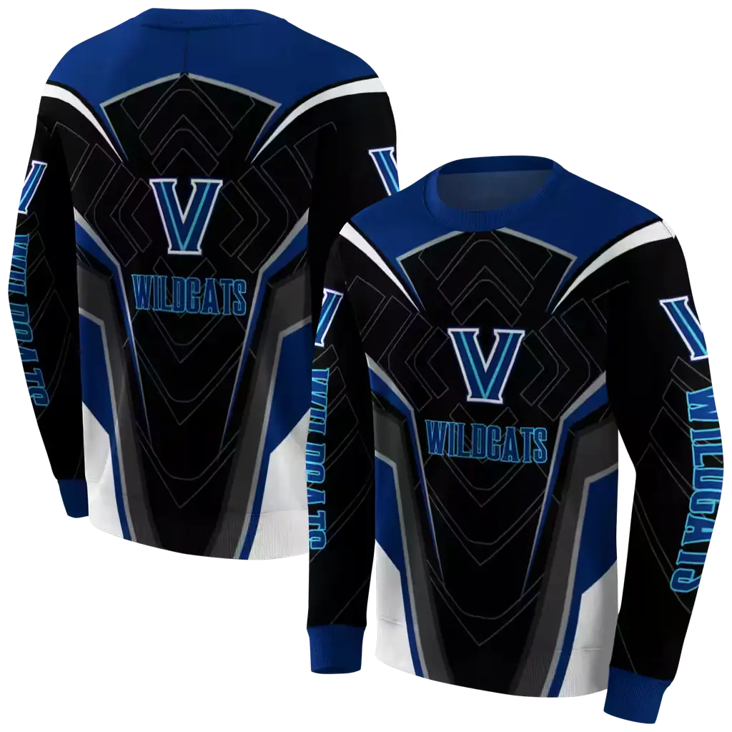 villanova wildcats futuristic pattern navy black hoodie premium grade villanova wildcats futuristic pattern navy black hoodie premium grade