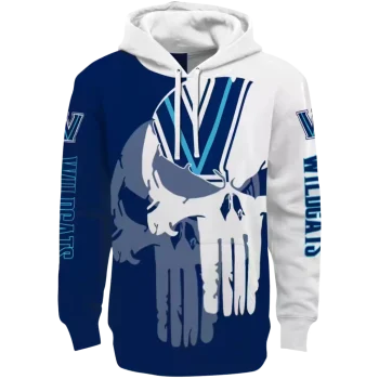 villanova wildcats graphic punisher navy white hoodie best selling