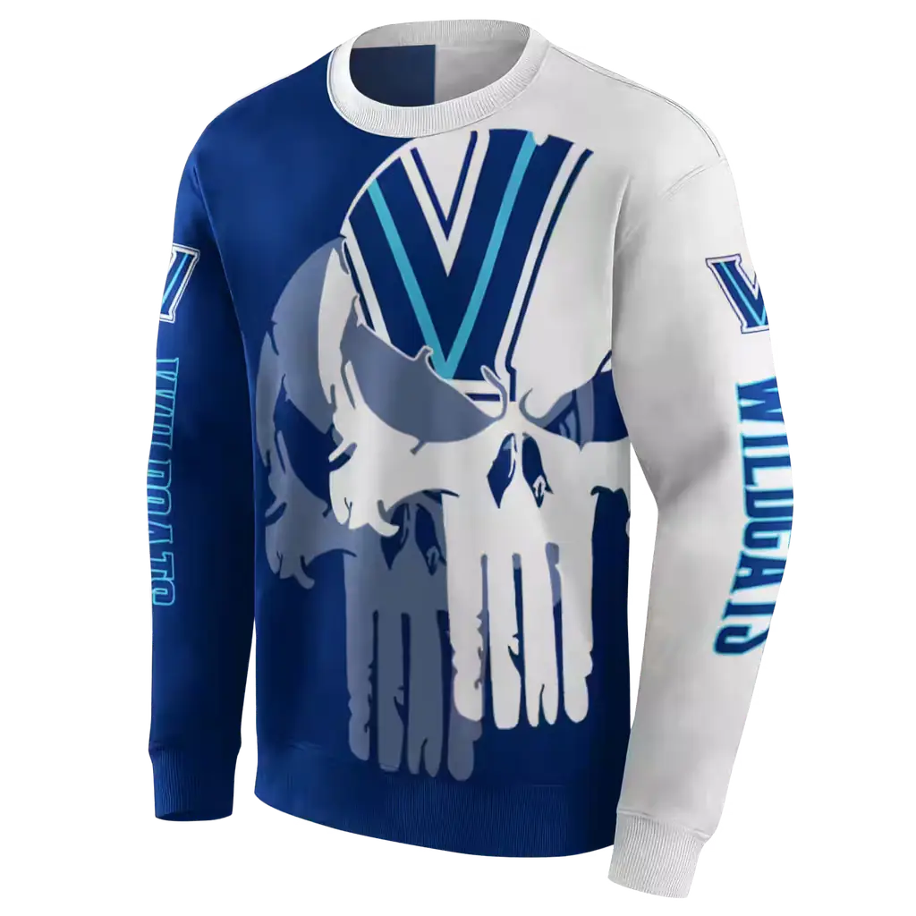 villanova wildcats graphic punisher navy white hoodie new arrival villanova wildcats graphic punisher navy white hoodie new arrival