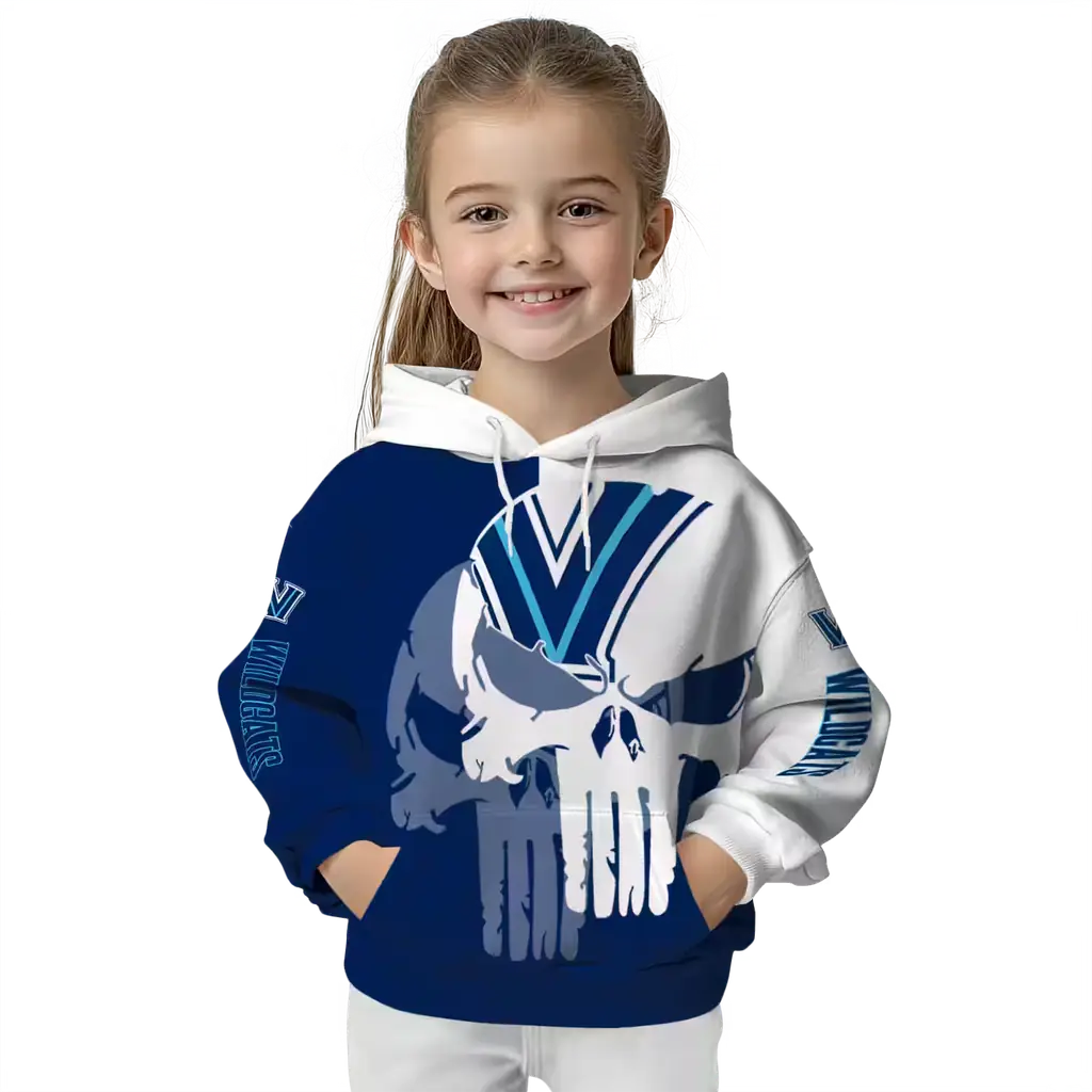 villanova wildcats graphic punisher navy white hoodie top rated villanova wildcats graphic punisher navy white hoodie top rated