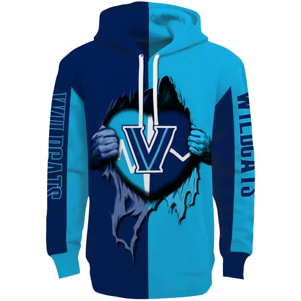 villanova wildcats heartbeat graphic navy hoodie best selling villanova wildcats heartbeat graphic navy hoodie best selling