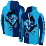 villanova wildcats heartbeat graphic navy hoodie best selling