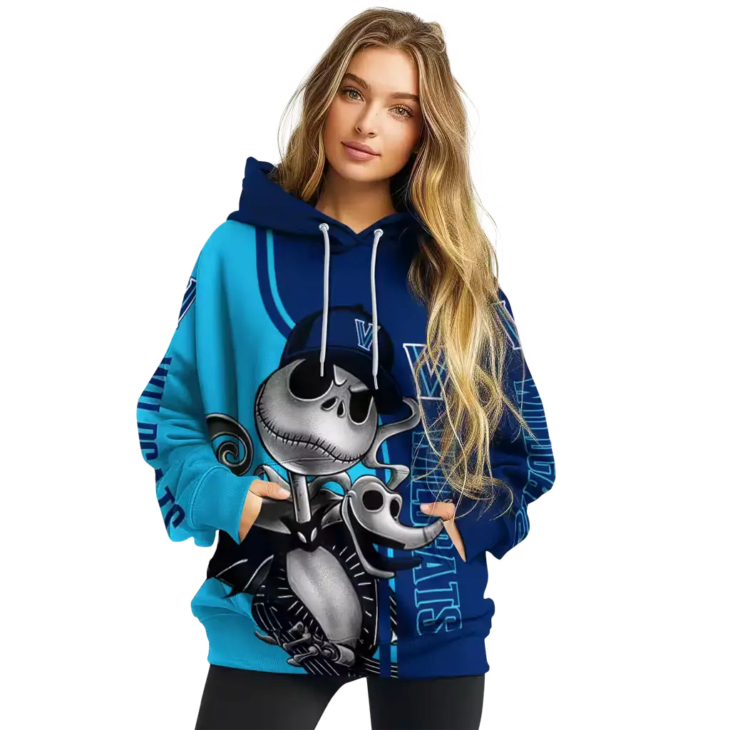 villanova wildcats jack skellington navy hoodie high quality villanova wildcats jack skellington navy hoodie high quality