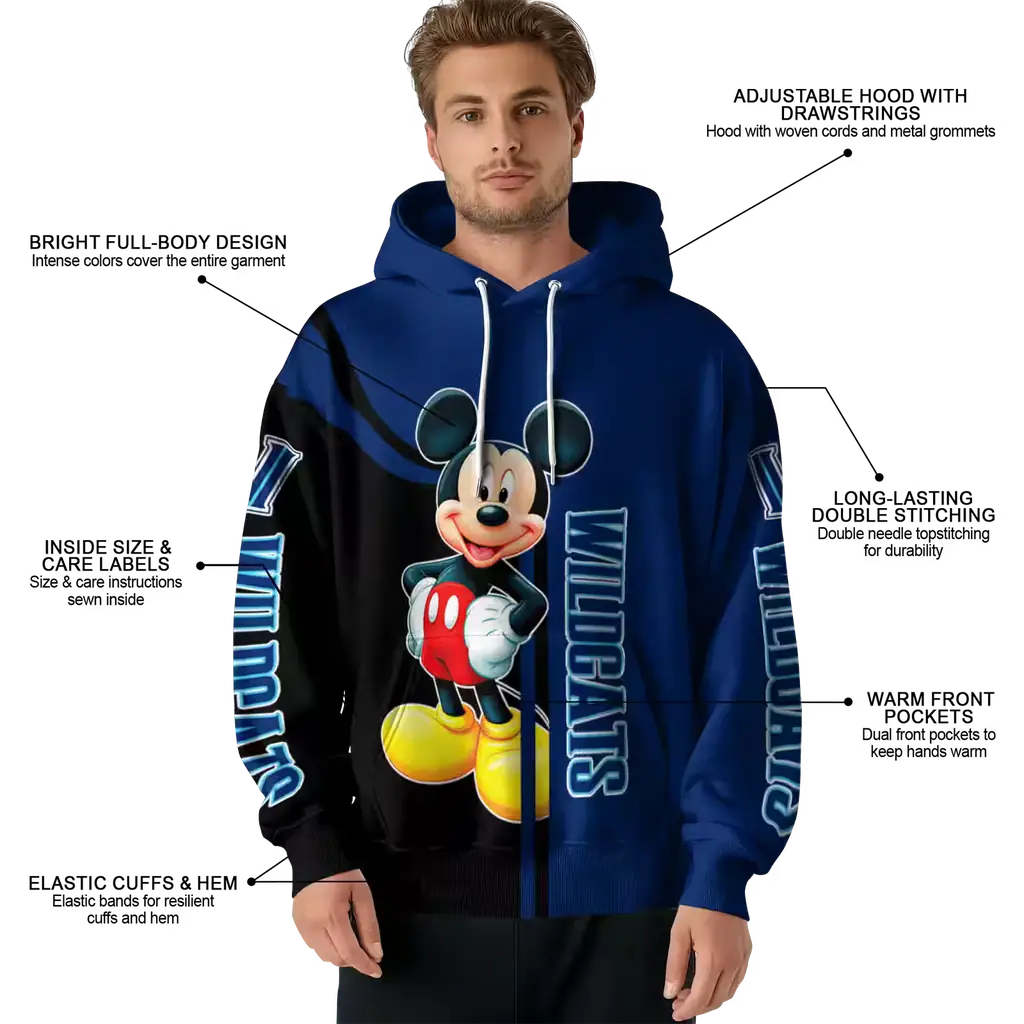 villanova wildcats mickey mouse navy black hoodie latest model villanova wildcats mickey mouse navy black hoodie latest model