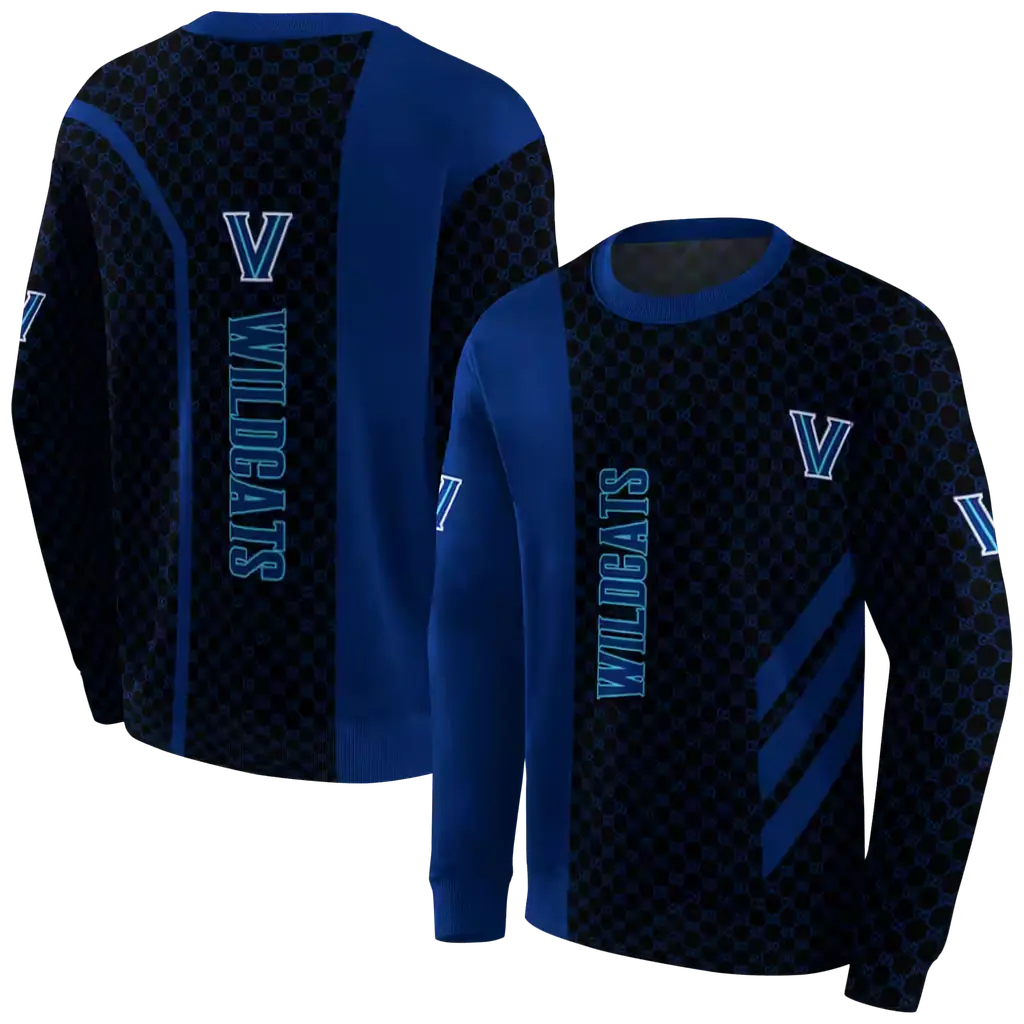 villanova wildcats monogram pattern navy hoodie premium grade villanova wildcats monogram pattern navy hoodie premium grade