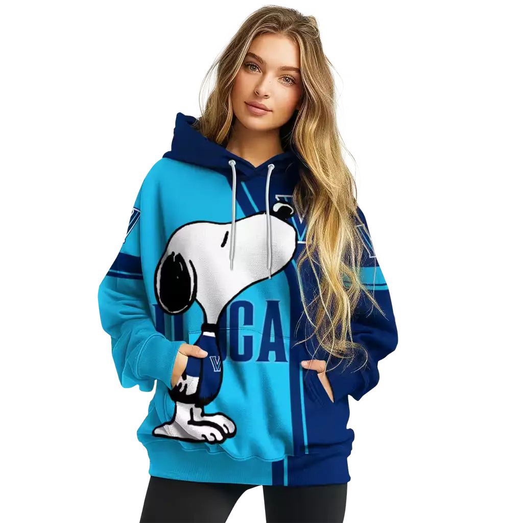 villanova wildcats playful snoopy navy hoodie high quality villanova wildcats playful snoopy navy hoodie high quality