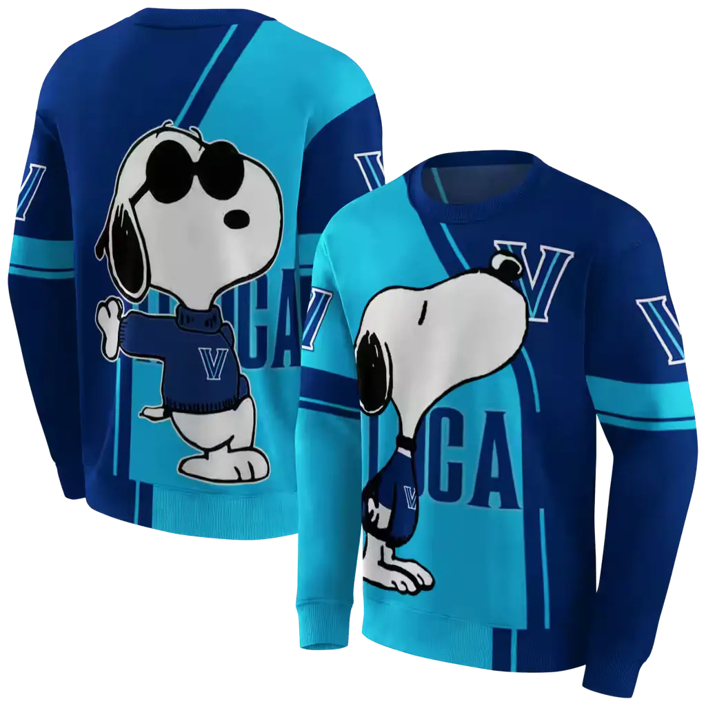 villanova wildcats playful snoopy navy hoodie premium grade villanova wildcats playful snoopy navy hoodie premium grade