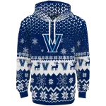 villanova wildcats reindeer motif navy hoodie best selling