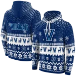 villanova wildcats reindeer motif navy hoodie best selling