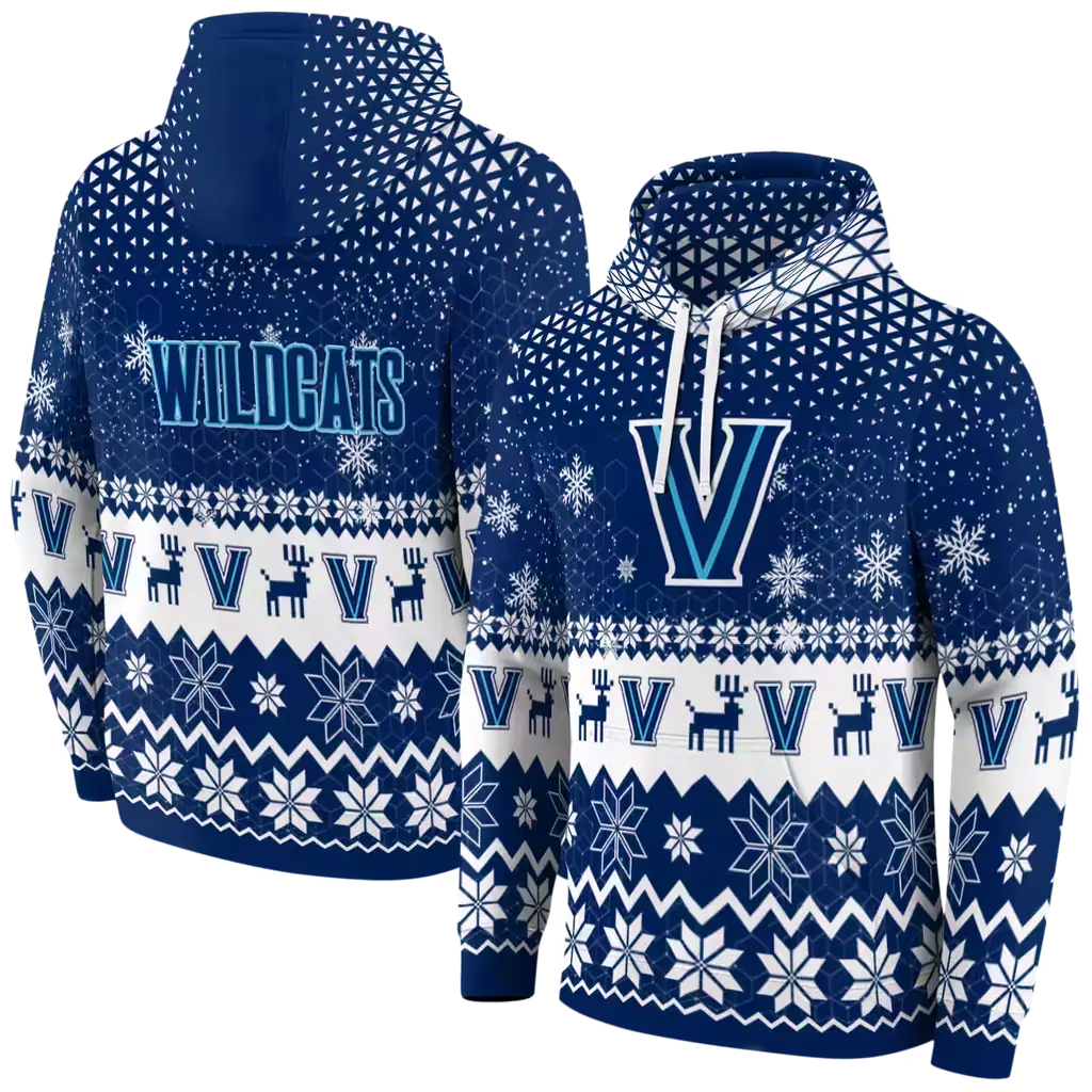 villanova wildcats reindeer motif navy hoodie fashion forward villanova wildcats reindeer motif navy hoodie fashion forward